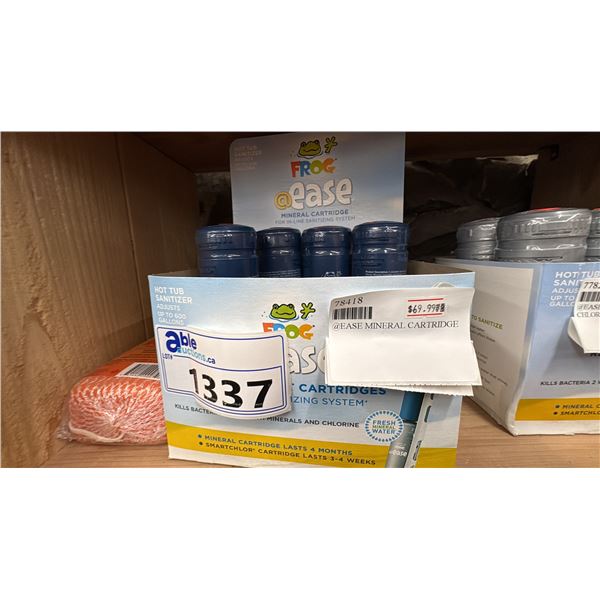 4X FROG @EASE REPLACEMENT MINERAL CARTRIDGE FOR USE W/ IN-LINE SANITIZING SYSTEM. RETAIL VALUE $280.