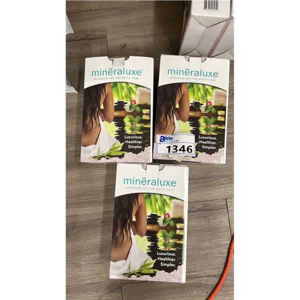 3X BOX OF BROMINE TABLETS SYSTEM BY MINERALUXE, ADVANCED HOT TUB WATER CARE. RETAIL $280.