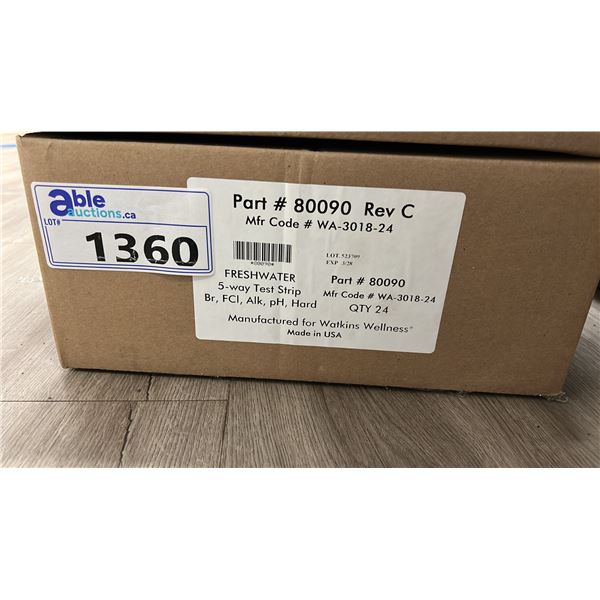 BOX OF 24, 5-WAY TEST STRIPS BY FRESHWATER