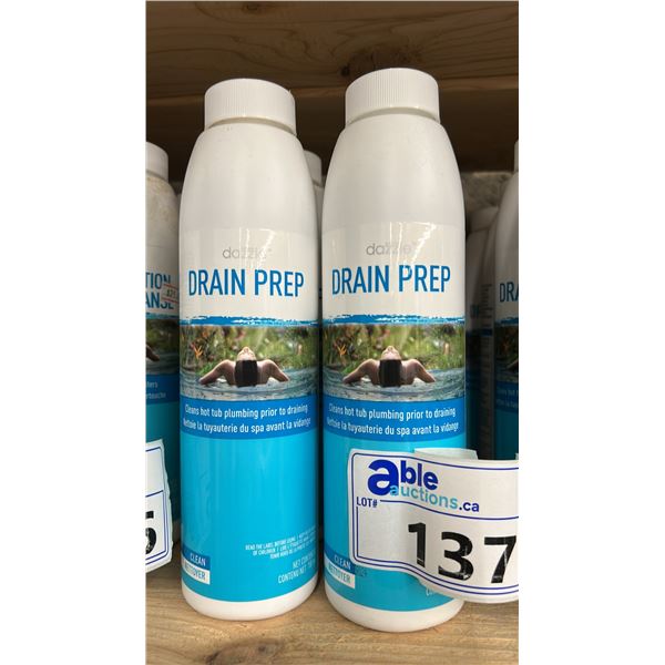 10X DRAIN PREP, CLEANS HOT TUB PLUMBING PRIOR TO DRAINING BY DAZZLE. RETAIL $240.