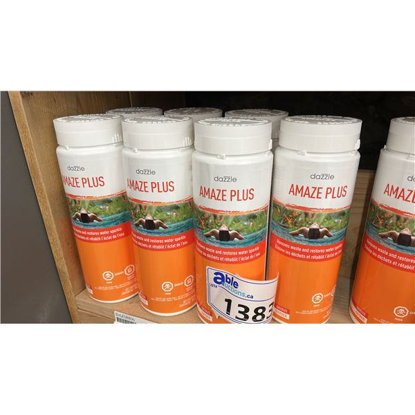 7X 850 GRAMS AMAZE PLUS, REMOVES WASTE AND RESTORES WATER SPARKLE, BY DAZZLE