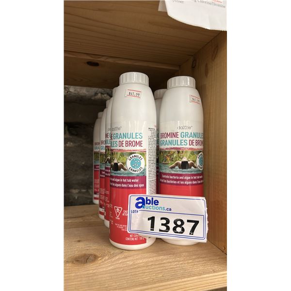 8X BROMINE GRANULES, CONTROLS BACTERIA AND ALGAE IN HOT TUB WATER, BY DAZZLE. RETAIL $336
