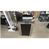 Image 2 : ENO BLACK AND STAINLESS STEEL TABLE WITH BACKSPLASH. 48" X 24" RETAIL $1210