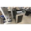 Image 3 : ENO BLACK AND STAINLESS STEEL TABLE WITH BACKSPLASH. 48" X 24" RETAIL $1210