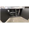 Image 4 : ENO BLACK AND STAINLESS STEEL TABLE WITH BACKSPLASH. 48" X 24" RETAIL $1210