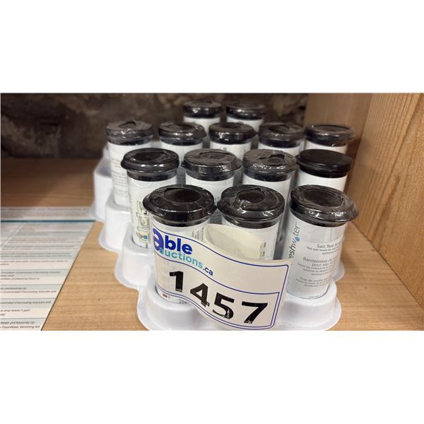 14X SALT TEST STRIP (EACH CONTAINS 25 STRIPS), TEST SALT LEVELS FOR SALT WATER SANITIZING SYSTEM.