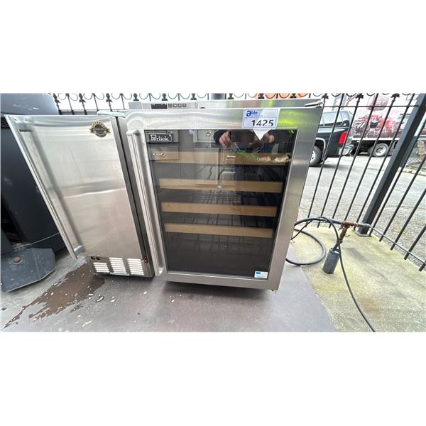PERLICK TEMPERATURE CONTROLLED WINE FRIDGE. RETAIL $2500. OUTDOOR UNIT SO REQUIRES CLEANING