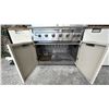 Image 10 : CROWN VERITY OUTDOOR BBQ STATION. 12'4" LONG BUT COULD BE RECONFIGURED. 4' ARGENTINIAN GRILL-WOOD