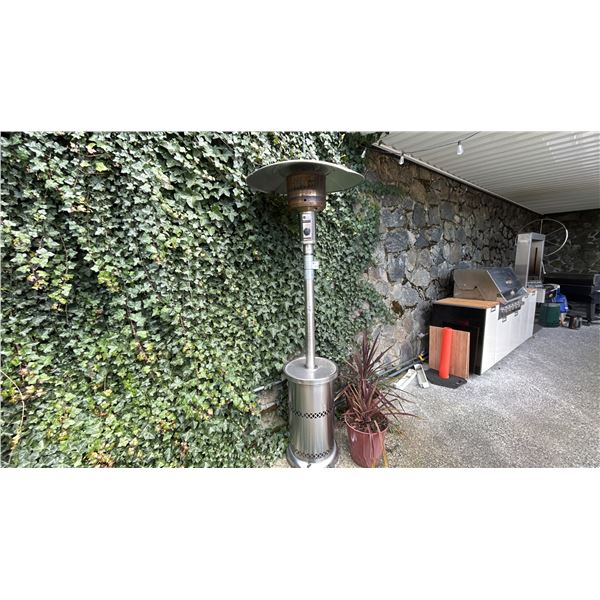 LIVING ACCENTS STAINLESS PROPANE PATIO HEATER-USED WITH SOME DENTS ETC