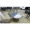 Image 1 : 42" ROUND GLASS TOP TABLE WITH 2 METAL CHAIRS-OUTSIDE