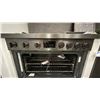 Image 4 : BOSCH 36" GAS SIX BURNER STOVE. INDUSTRIAL STYLE, BLACK BRUSHED STAINLESS, DUAL FUEL, RETAIL $9,500