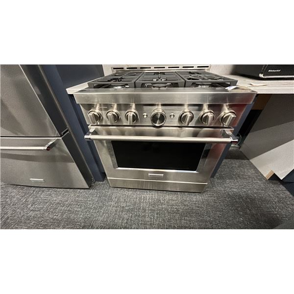 KITCHENAID KFGC506JSS 36", 5.1 CU FT SMART COMMERCIAL-STYLE GAS RANGE W/ 6 BURNERS. RETAIL $7,600...
