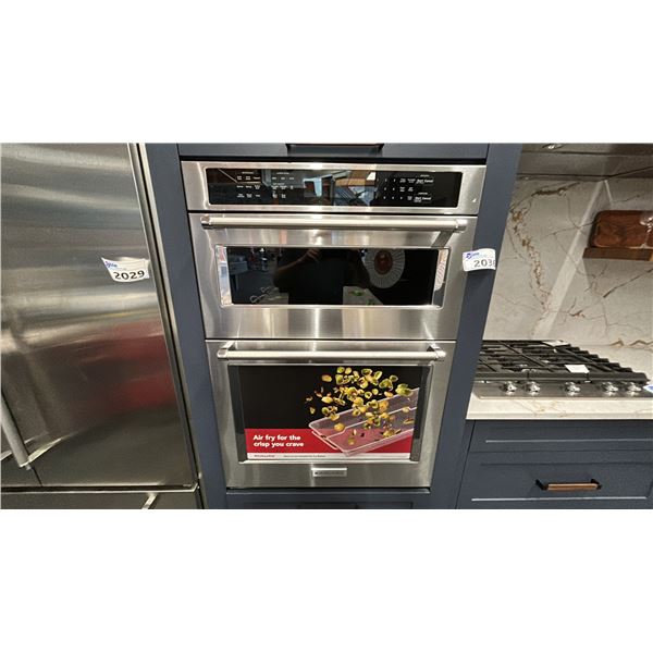 KITCHENAID 30" COMBO MICROWAVE WALL OVEN W/ AIR FRYER MODE. MODEL KOEC530PSS RETAIL $7,200 EVEN-H...