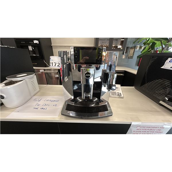 JURA MID-RANGE E8 COFFEE MAKER, CHROME RETAIL $2,995. MODEL E8