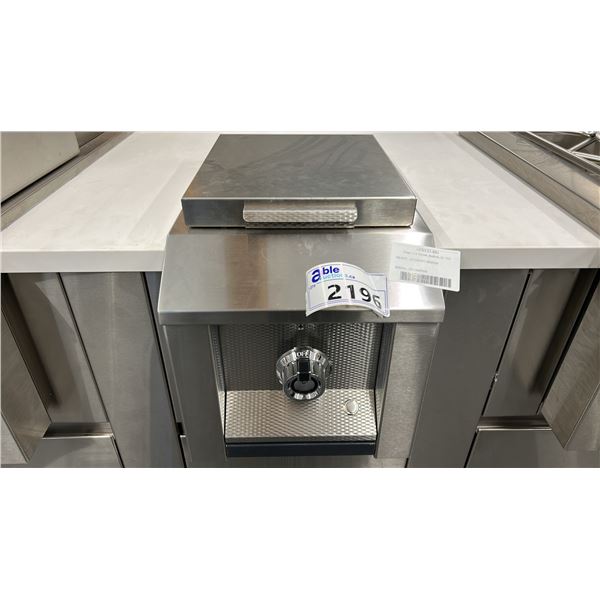 HESTAN ASPIRE SINGLE SIDE BURNER. NATURAL GAS. BUILT IN OUTDOOR STYLE. 12" WIDE