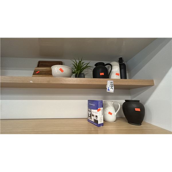 GROUP LOT. APPLIANCE CARE KIT, WOOD CUTTING BOARDS, ASST CERAMICS