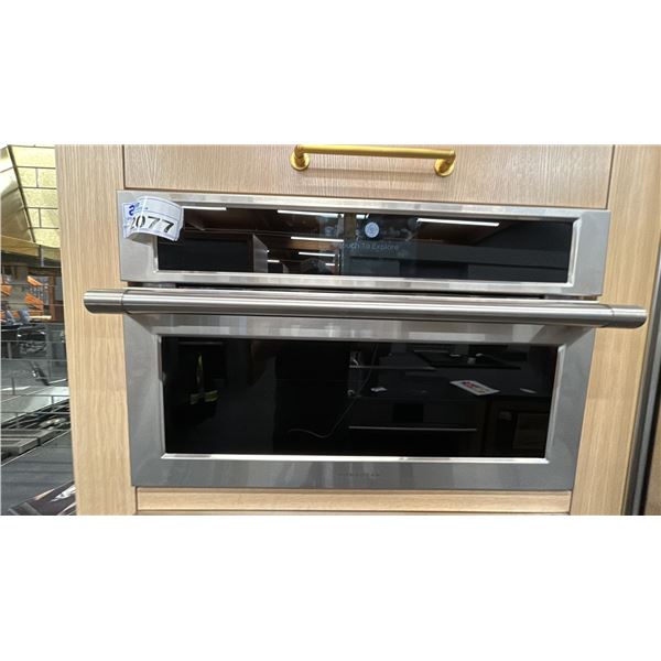 MONOGRAM STATEMENT 30" 5-IN-1 OVEN. 240V, 7 LCD, STE. MODEL ZSB9232NSS. RETAIL $7,200