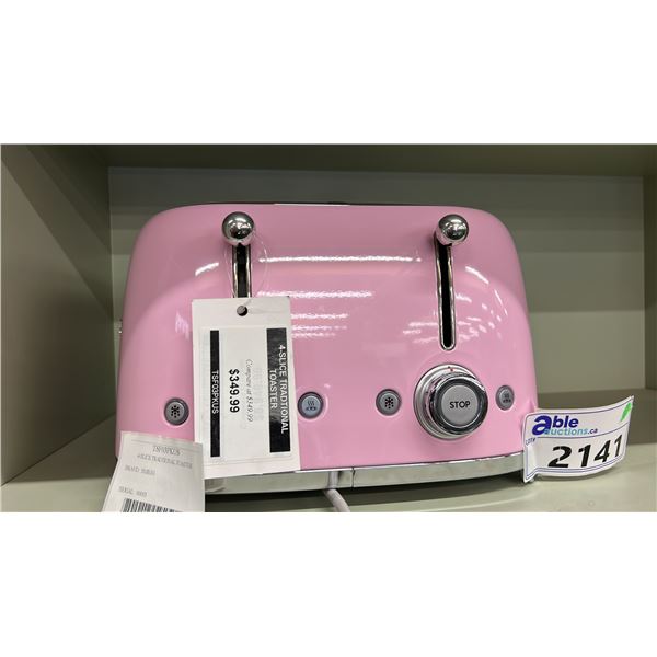 SMEG 4-SLICE TRADITIONAL TOASTER. MODEL TSF03PKUS