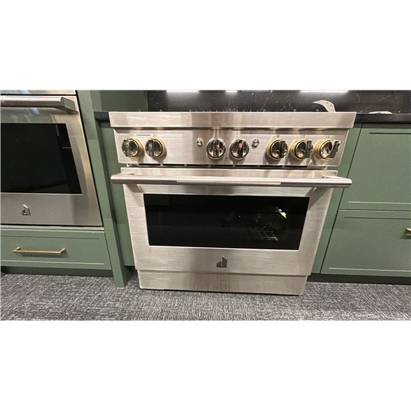 JENNAIR 36" NATURAL GAS RANGE. MODEL JGRP636HL RETAIL $9,850 SN DB4311407