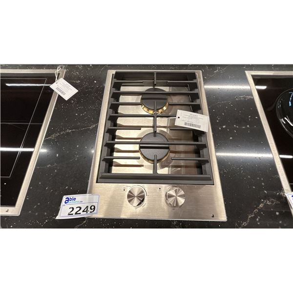 JENNAIR 15" 2 BURNER GAS COOK TOP. 15K STACKED POWER. MODEL JGC321GS RETAIL $1,800 SN XDD1100008
