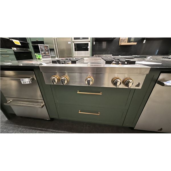 JENNAIR 36" NATURAL GAS RANGE TOP. MODEL JGCP536HL RETAIL $6,400 SN DC4007146