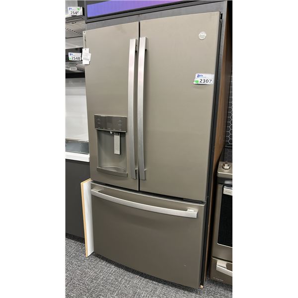 GE 22.1 CU FT COUNTER-DEPTH FRENCH DOOR REFRIGERATOR. 36"W X 70"H. MODEL GYE22GMNEX