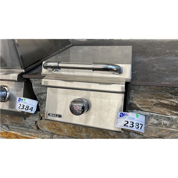 BULL OUTDOOR PRODUCTS PROPANE SIDE BURNER. BUILT IN STYLE. 12"W MODEL 60018