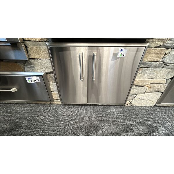COYOTE OUTDOOR LIVING 31" X 24"H BUILT IN TYPE STAINLESS DRY PANTRY. 2 DOORS/2 DRAWERS
