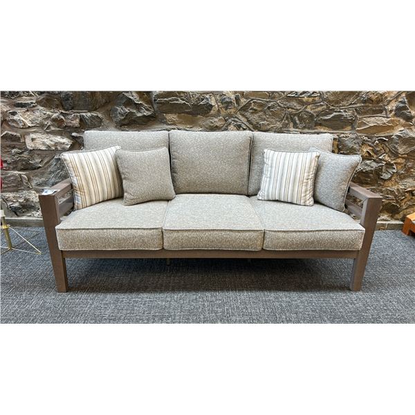ASHLEY FURNITURE HILLSIDE BARN SOFA WITH CUSHIONS. 78"W MODEL P564-838 RETAIL $2400