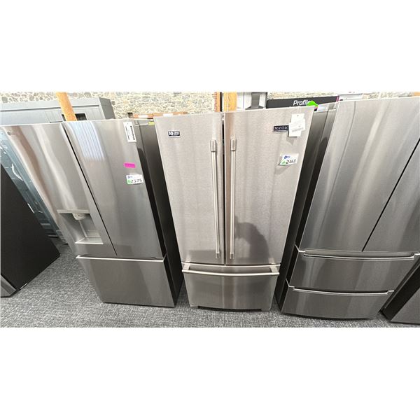 MAYTAG 33"W X 70"5033PZH. FRENCH DOOR REFIGERATOR W/ WATER DISPENSER. MODEL MRFF RETAIL $3,300 SE...