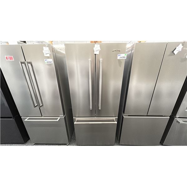 SMEG 30"W X 70"H. FRENCH DOOR FRIDGE W/AUTO ICE. MODEL FD30UXI