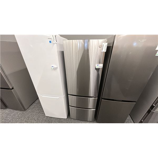 GE 23.5"W X 70H. 11.9 CU FT FRIDGE BOTTOM MOUNT DOUBLE DRAWER FREEZER. MODEL GLE12HSPSS