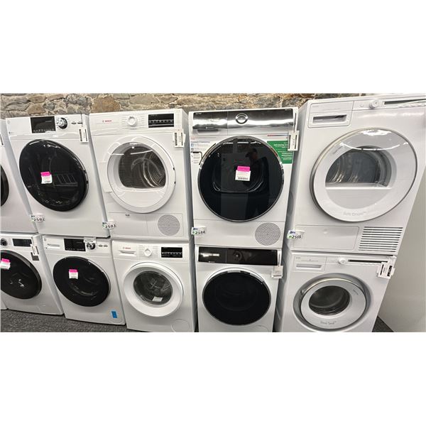 BOSCH STACKING WASHER AND DRYER MODELS WQB245B0UC, WGB24600UC RETAIL $5000