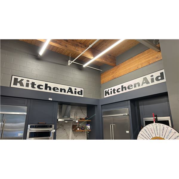 TWO KITCHENAID SIGNS. EACH 8' WIDE