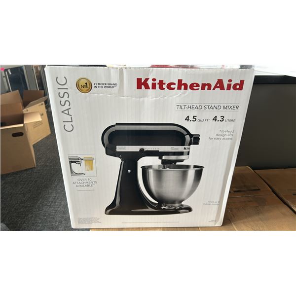 KITCHENAID TILT HEAD STAND MIXER 4.5 QT ONYX BLACK -IN BOX MODEL K45SSOB