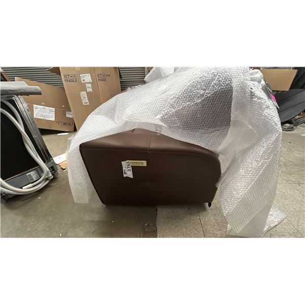 PALLISER BROWN LEATHER RECLINING SOFA. 88" LONG. MODEL 41080 61 138A07