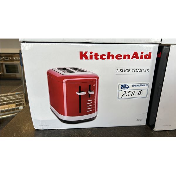 KITCHENAID 2-SLICE TOASTER. MODEL KMT2109ER. EMPIRE RED
