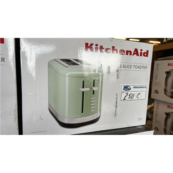 KITCHENAID 2-SLICE TOASTER MODEL KMT2109PT. PISTACHIO