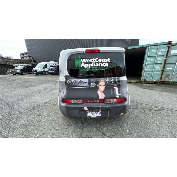 2009 NISSAN CUBE, 4DRSW, GREY, WRAPPED, VIN JN8AZ28R89T113056