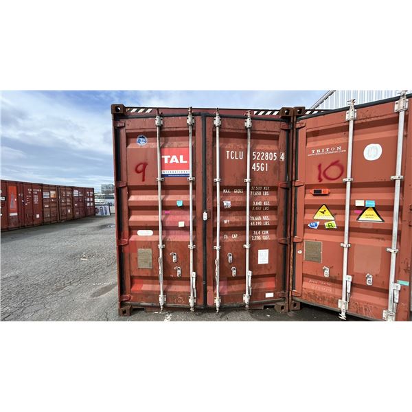 40' HIGH CUBE SHIPPING CONTAINER. 8' 6" HIGH.