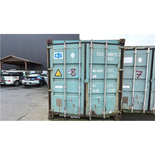 40' SHIPPING CONTAINER. GREEN COLOUR.