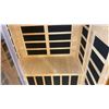 Image 2 : 2 PERSON INFRARED SAUNA. 46" X 40".  110 VOLT POWER. REMOTE CONTROL. EASY TO ASSEMBLE.