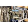 Image 1 : DECORREST LUXE ROOM DIVIDER, CHROME FRAME, TRI-FOLD, VINYL BACK, 5' X 6'3" HIGH