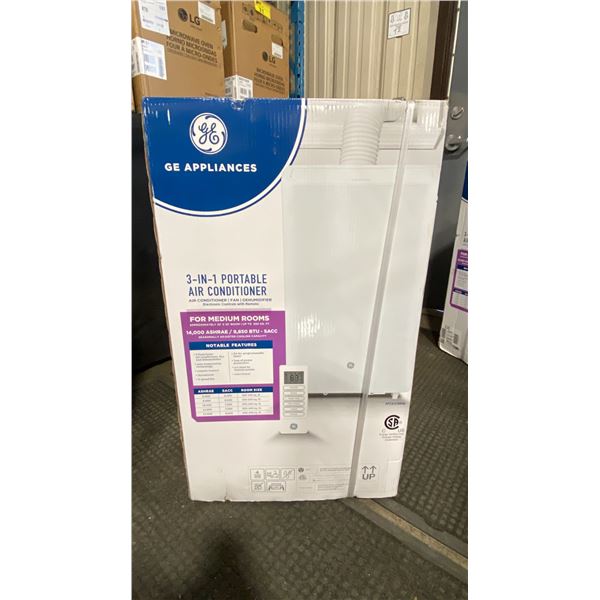 GE APPLIANCES MODEL APCA14YBMW. 14,000 BTU SMART PORTABLE AIR CONDITIONER