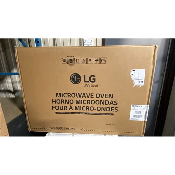 LG MODEL MVEF1323F. 30" SLIM LINE LOW PROFILE OVER-THE-RANGE SMART MICROWAVE