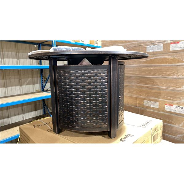 PARAMOUNT FP-450 BRONZE CAST ALUMINUM OVAL PROPANE OUTDOOR FIRE TABLE WITH CONVERTIBLE BURNER