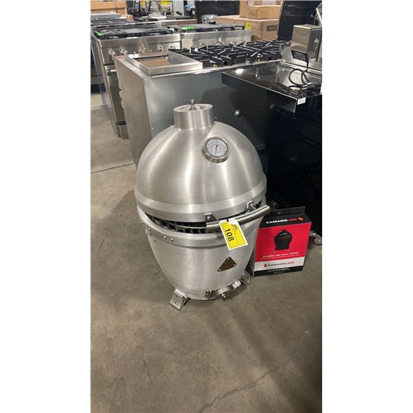 BLAZE MODEL BLZ-20-KAMADO. CAST ALUMINUM 20" KAMADO STYLE GRILL WITH KAMADO JOE CLASSIC GRILL COVER