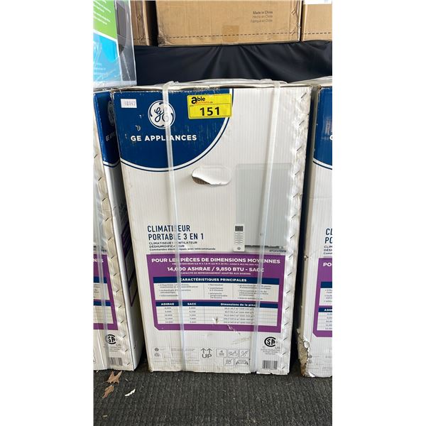 GE APPLIANCES MODEL APCA14YBMW. 14,000 BTU SMART PORTABLE AIR CONDITIONER