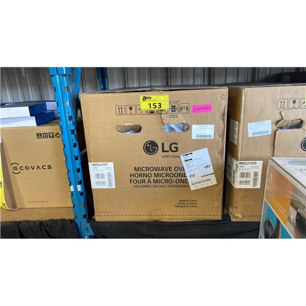 LG MODEL MVEL2137F. 30" 2.1 CU FT STAINLESS STEEL OVER-THE-RANGE SMART MICROWAVE OVEN