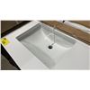 Image 2 : OVE MODEL ALONSO 11-72. WHITE QUARTZ TOP 72"W X 22"D DARK 6 DRAWER 4 DOOR BATHROOM VANITY WITH